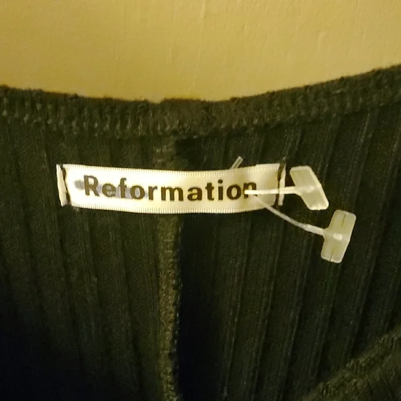 Reformation Black Long Sleeve Knot Front Top - Picture 2 of 7